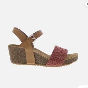 Comfortiva Eshana Rose Pink Cork Wedge Sandals NWT